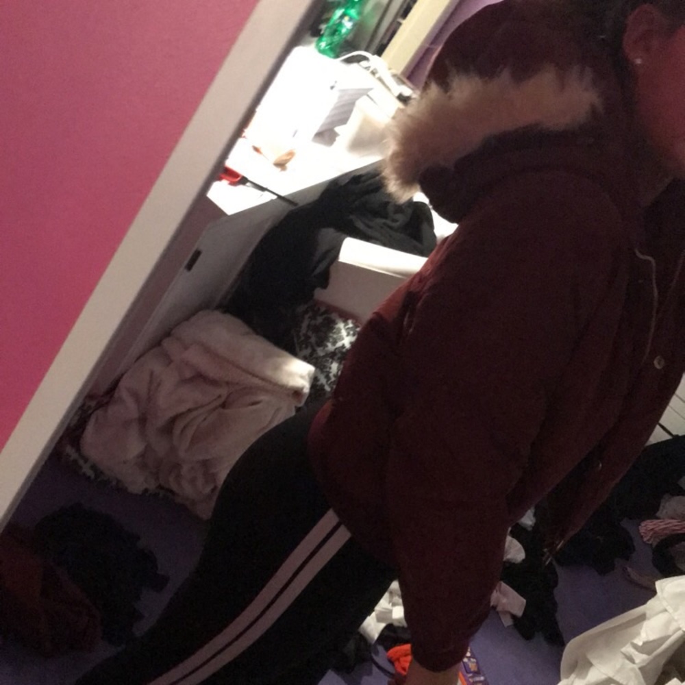 Maroon bomber jacket